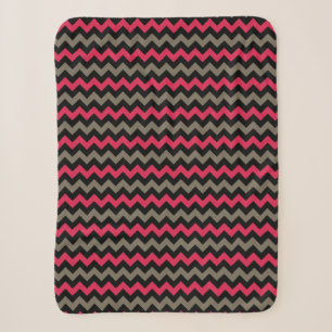 Modernes dunkelrotes braunes schwarzes Chevron-Mus Sherpadecke