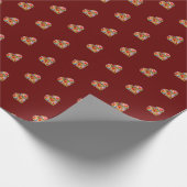 Modernes, dunkelrotes Musterpapier Geschenkpapier (Ecke)