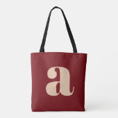 Modernes dunkelrotes Retro Monogramm Tasche (Rückseite)
