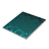 Modernes, dunkles, Aquamarin grünes Muster Fliese (Seite)