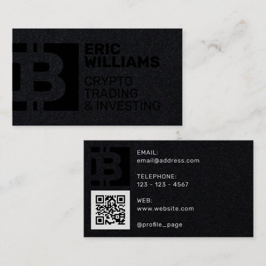 Modernes, dunkles beruflich  visitenkarte (Vorne/Hinten)