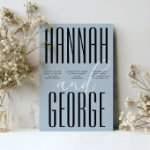 Modernes, dunkles Blau und schwarz einfacher QR Co Einladung