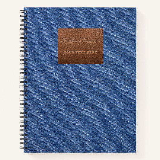 Modernes dunkles blaues Denim Jeans Texturleder Pa Notizblock (Vorderseite)