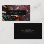 Modernes, dunkles Blumenambiente Visitenkarte (Vorne/Hinten)
