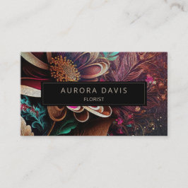 Modernes, dunkles Blumenambiente Visitenkarte