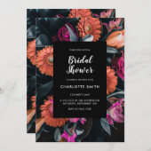 Modernes dunkles Brautparty Einladung (Vorne/Hinten)