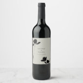 Modernes Dunkles Floral Personalisiert Weinetikett (Vorderseite)