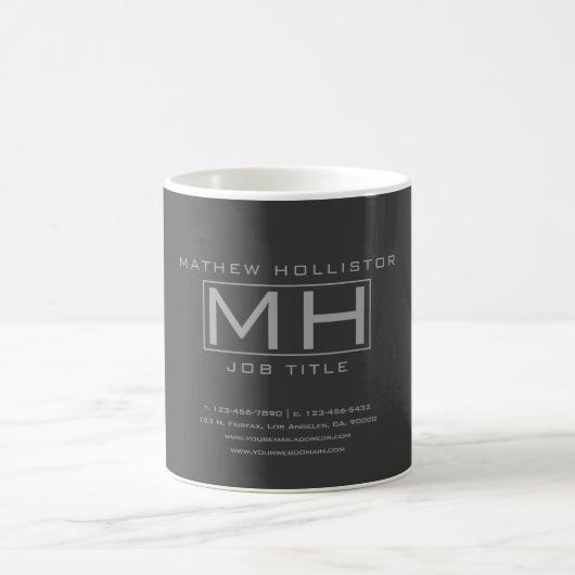 Modernes dunkles Grau & Grau Beruflich Kaffeetasse (Mittel)