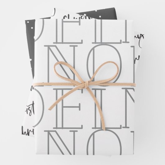 Modernes dunkles graues WEIHNACHTEN Frohe Weihnach Geschenkpapier Set (Beispiel)