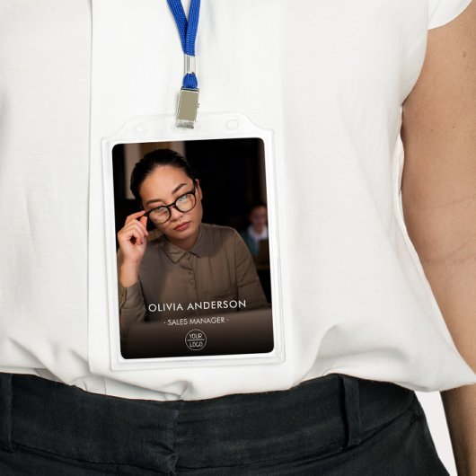 Modernes dunkles, großes Foto Mitarbeiter-ID-Abzei Ausweis