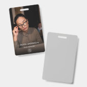 Modernes dunkles, großes Foto Mitarbeiter-ID-Abzei Ausweis (Vorder- & Rückseite)