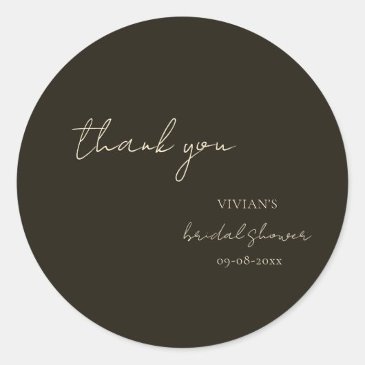 Modernes dunkles grünes Brautparty Runder Aufkleber (Vorderseite)