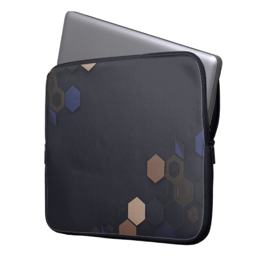 Modernes dunkles Hexagonal-Muster - Laptop-Sieb Laptopschutzhülle (Vorderseite Links)