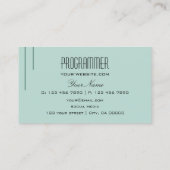 Modernes Dunkles Licht Aquamarin einfach und Beruf Visitenkarte (Rückseite)