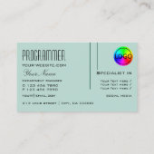 Modernes Dunkles Licht Aquamarin mit Beruflichem L Visitenkarte (Rückseite)