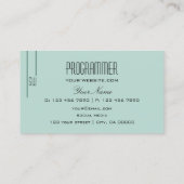 Modernes Dunkles Licht Aquamarin mit Monogramm Ber Visitenkarte (Rückseite)