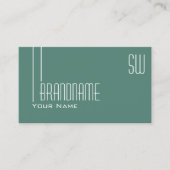 Modernes Dunkles Licht Aquamarin mit Monogramm Ber Visitenkarte (Vorderseite)