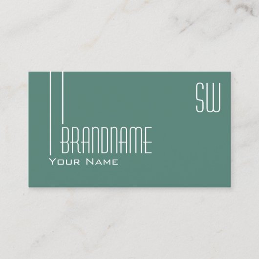 Modernes Dunkles Licht Aquamarin mit Monogramm Ber Visitenkarte (Vorderseite)