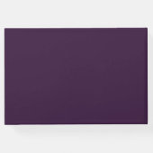 Modernes dunkles Lila Gold Glitzer Script Gästebuch (Rückseite)