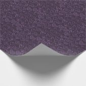 Modernes dunkles Lila Herzmuster Geschenkpapier (Ecke)