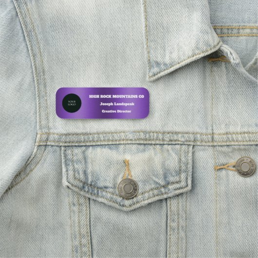 Modernes, dunkles Lila Logo für Metallbedienstete Namensschild (Beispiel)