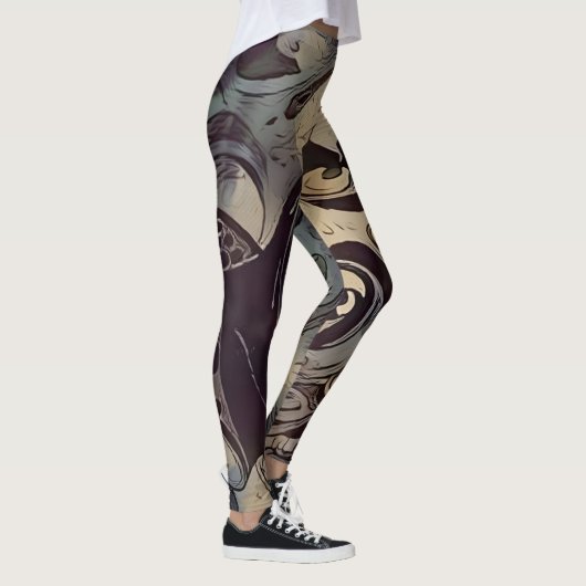 Modernes dunkles Muster Leggings (Rechts)