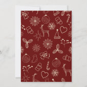 Modernes Dunkles Rot und Gold Elegantes Xmas Party Einladung (Rückseite)