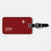Modernes dunkles rotes Gepäckstück mit Name Gepäckanhänger (Vorderseite horizontal)