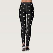 Modernes dunkles Schwarz-Weiß-Muster Leggings (Rückseite)