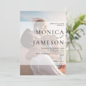 Modernes Duo 2 Foto Hochzeit Einladung (Stehend Vorderseite)