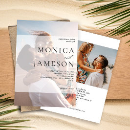 Modernes Duo 2 Foto Hochzeit Einladung