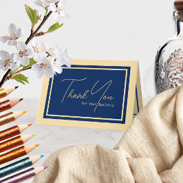 Modernes Duoton Tan/Navy Business Dankeskarte