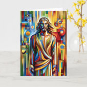 Modernes, durch Jesus festgehaltenes Glas für Jede Karte (Gelbe Blume)