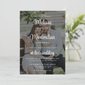 Modernes, durchsichtiges Foto Einladung (Stehend Vorderseite)