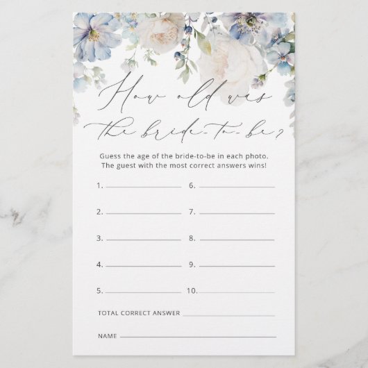 Modernes Dusty Blau wie alt war die Braut zu spiel (Vorderseite)