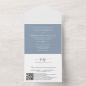 Modernes Dusty Blue 2 Foto QR Code UAWG Wedding All In One Einladung (Innen Boden)