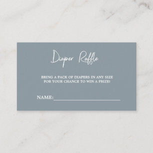 Modernes Dusty Blue Baby Duschdusche Windeln Raffe Begleitkarte