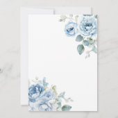 Modernes Dusty Blue Floral Arch Baby Duschbrunch Einladung (Rückseite)