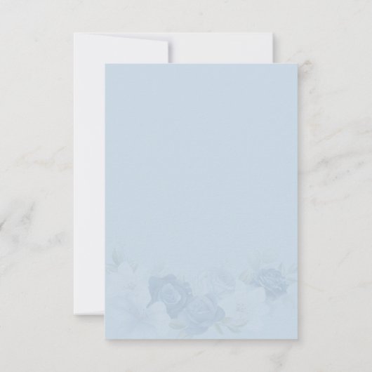 Modernes Dusty Blue Floral Greenery Brautparty Einladung (Rückseite)