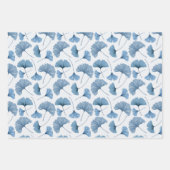 Modernes Dusty Blue Ginkgo Foliage Geschenkpapier Set (Vorderseite 3)