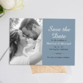 Modernes Dusty Blue Save the Date QR Code Wedding Einladung