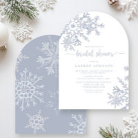 Modernes Dusty Blue Snowflake Winter Brautparty