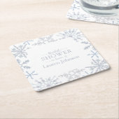 Modernes Dusty Blue Snowflake Winter Brautparty Rechteckiger Pappuntersetzer (angewinkelt)