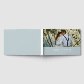 Modernes Dusty Blue Wedding Foto Gästebuch (Voll)