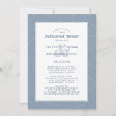 Modernes Dusty Blue White Wedding Probe Dinner Einladung (Vorderseite)