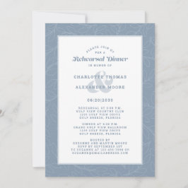 Modernes Dusty Blue White Wedding Probe Dinner Einladung