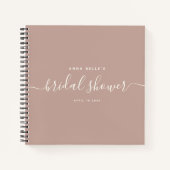 Modernes Dusty Blush Chic Script Brautparty Guest Notizblock (Vorderseite)