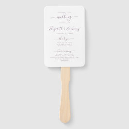 Modernes Dusty Lavender Script Wedding Programm Fächer