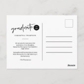 Modernes Dusty Lila Uni High School Grad Foto Postkarte (Rückseite)