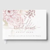 Modernes Dusty Pink Florals Brautparty Gästebuch (Vorderseite)